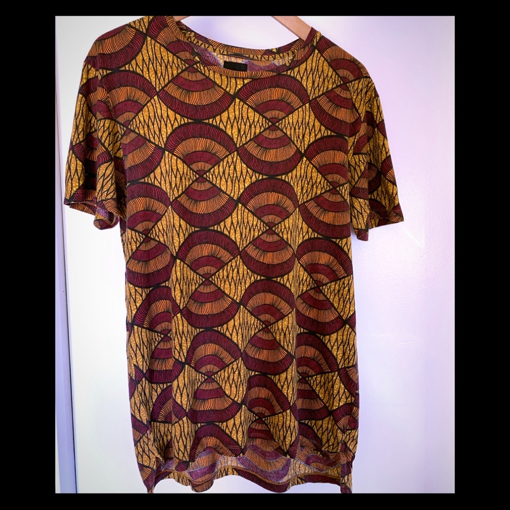 Zara 2x African Print Short Sleeve Tee size M